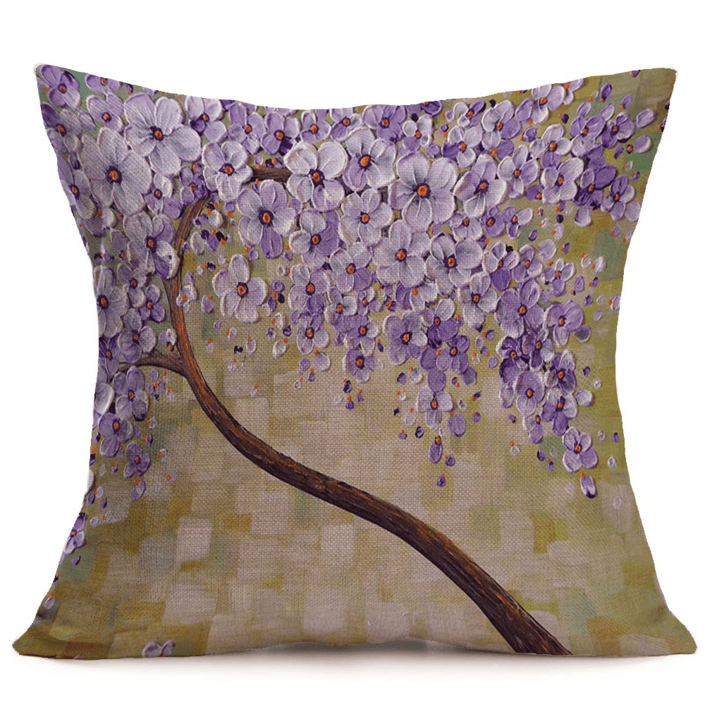 Honana 43X43Cm 3D Vintage Flower Elephant Cotton Linen Pillow Case Cushion Cover Home Car Decor - MRSLM