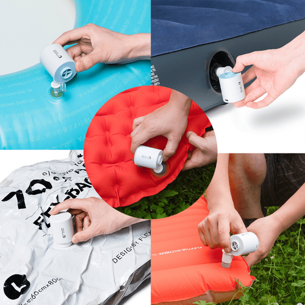 FLEXTAILGEAR 3-In-1 Mini Electric Inflatable Air Pump Adjustable Camping Light Ultralight 3.5Kpa Inflator 3 Kpa Exhaust Multifunctional USB Charging 3 Modes Camping Light - MRSLM