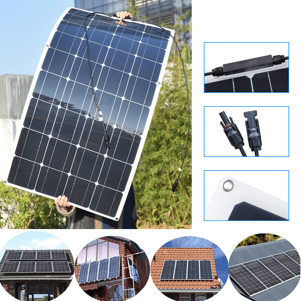 130W 18V Solar Car Boat Battery Charger USB 10A Controller Solar Panel Kit PET for Home Outdoor Camping 12V 24V - MRSLM