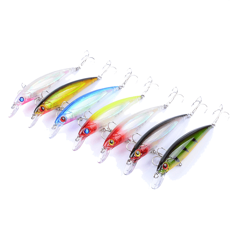 ZANLURE 7Pcs/Set 11Cm 13.4G Fishing Lure 0.6-1.8M Depth Minnow Floating Bait Wobblers Lure - MRSLM