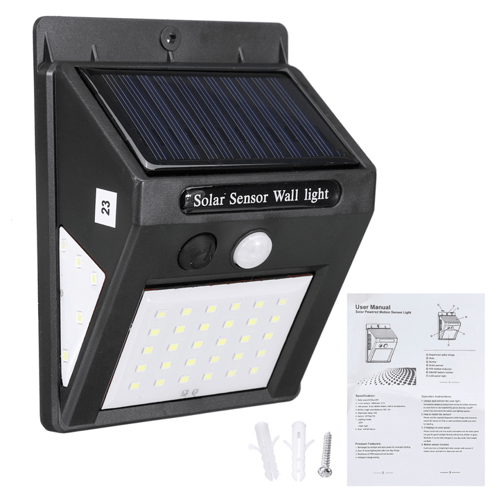 Waterproof IP44 Solar Motion Sensor Lights Human Body Induction Solar Wall Lamp Outdoor Garden Yard Lamps - MRSLM