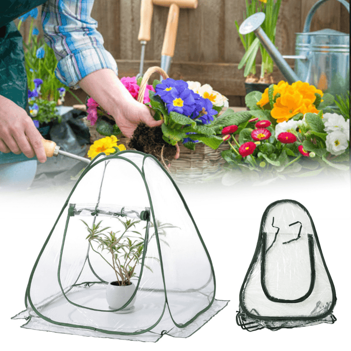 PVC Warm Garden Folding Mini Greenhouse Plants Cover Waterproof Plants Protector 31.20X27.30Inch - MRSLM