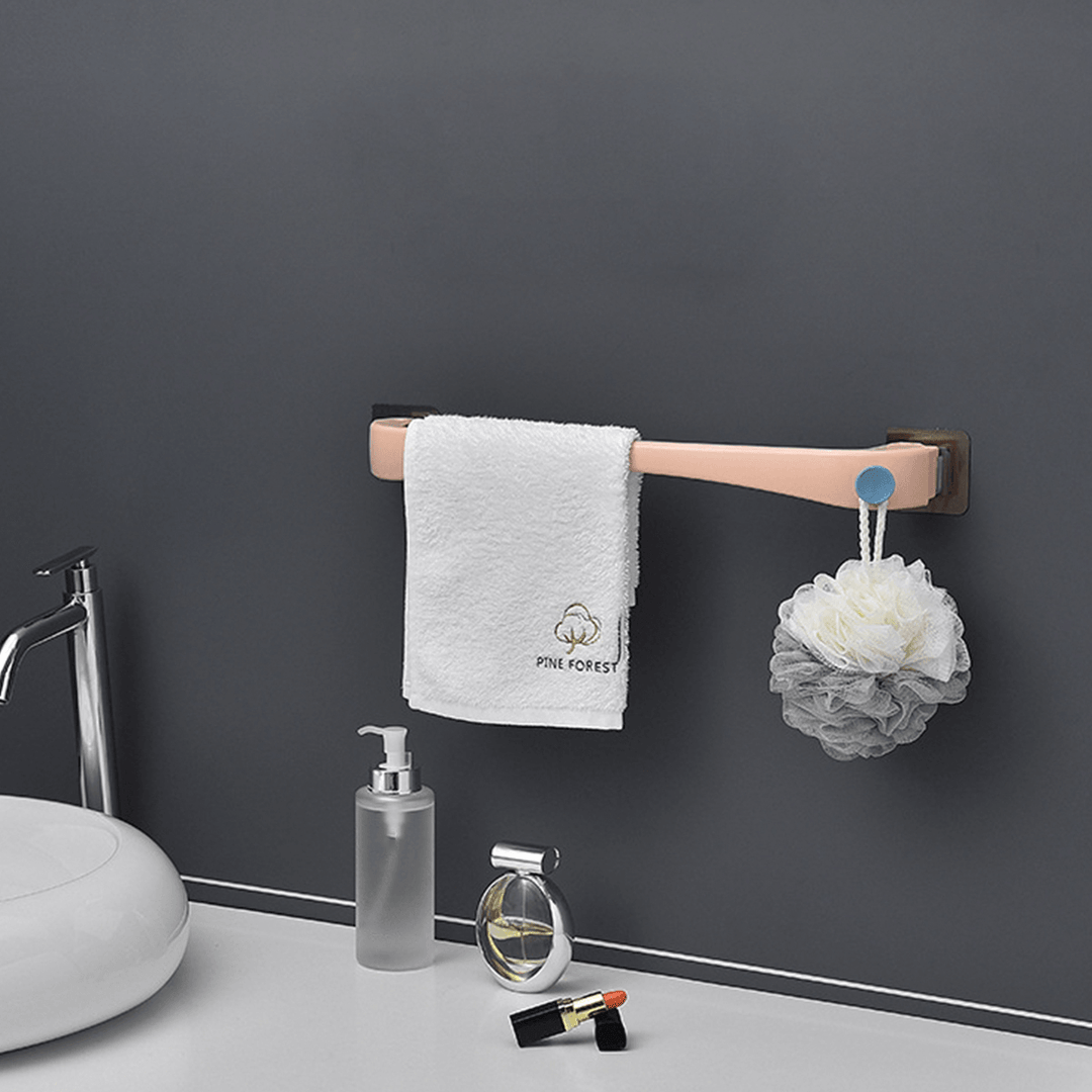 Multi-Function Useful Towel Rail Rack Holder Wall Mounted Bathroom Self-Adhesive Hanging Hanger Shelf Rack Holder for Bathroom Storage - MRSLM