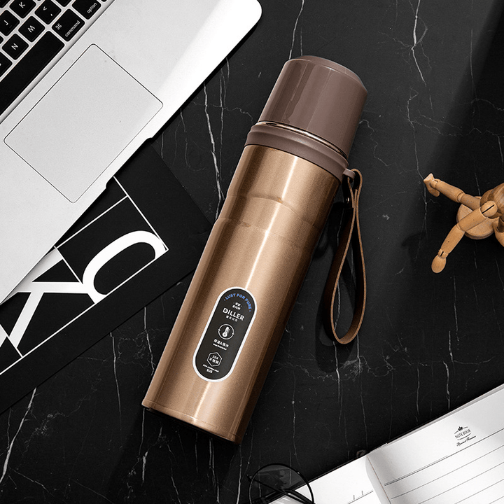 DILLER 750ML Large Capacity Thermos Double Layer Thermal Insulation Eco-Friendly Vacuum Flask Stainless Steel Travel Insulated Bottle - MRSLM