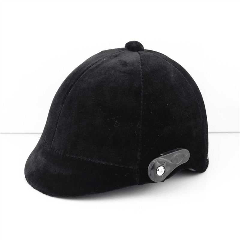 Unisex Black Suede Equestrian Helmet - MRSLM