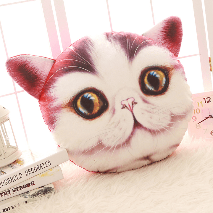 Creative Funny 3D Dog Cat Head Pillow PP Cotton Simulation Animal Cushion Birthay Gift Trick Toys - MRSLM