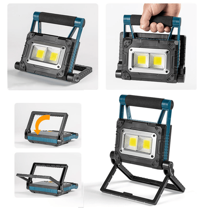 Ipree® W875-2 Multi-Functional Folding Working Lamp 1000LM 3-Modes Solar Powered Magnetic Camping Light Waterproof LED Light - MRSLM
