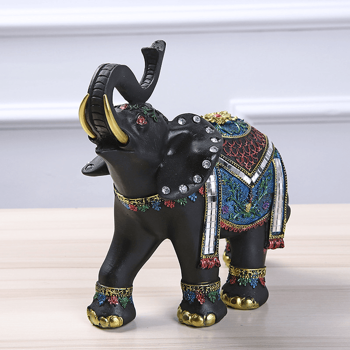 Elephant Resin Home Decorations Right or Left Home Decor Figurines Art Crafts for Home for Coffee Bar - MRSLM