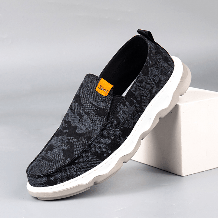 Men Canvas Breathable Soft Sole Brief Comfy Casual Old Peking Cloth Shoes - MRSLM