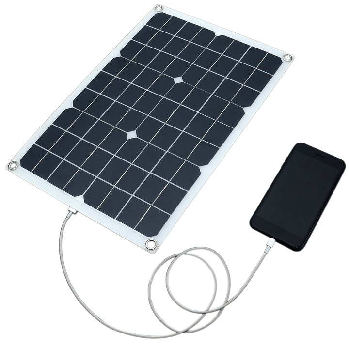 True 20W Solar Panel 12V/5V DC USB Solar Power Panel 4 Heads Monocrystalline - MRSLM