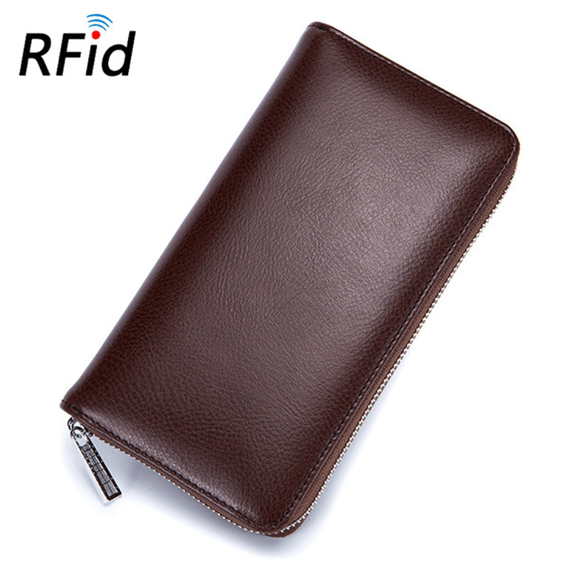 RFID Antimagnetic Genuine Leather 36 Card Slots Card Holder Long Wallet Purse for Women Men - MRSLM