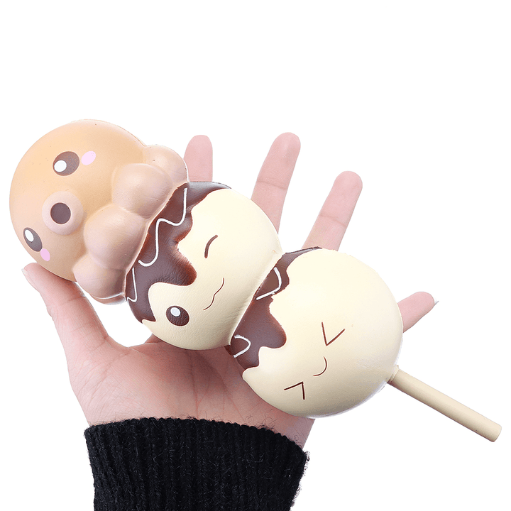 Puni Maru Yummiibear Squishy 8.27'' Dango Takoyaki Octopu Balls Cuttlefish Slow Rising Toy Licensed Tag - MRSLM