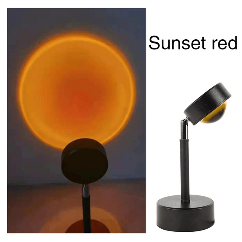 Sunset Lamp Projector LED Rainbow Atmosphere Table Projection Lamp Night Light for Home Bedroom Coffee Shop Wall Decoration - MRSLM