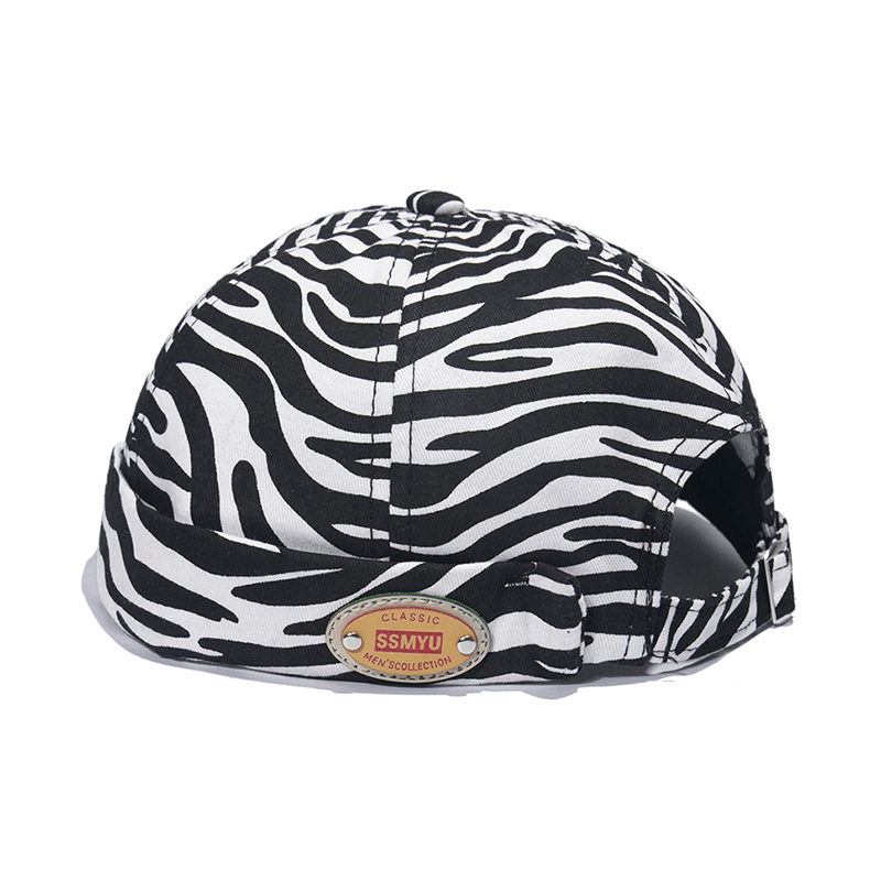 Borderless Zebra Print Landlord Hat Standard Melon Leather Hat - MRSLM