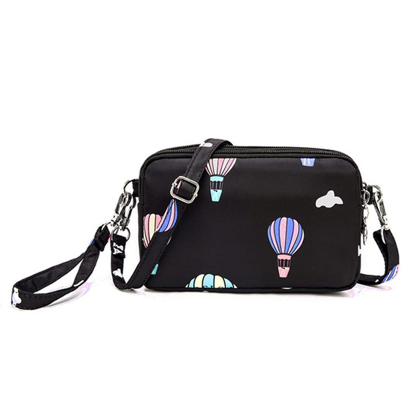 Women Nylon Colorful Multi-Level Casual Wallet Shoulder Bag - MRSLM