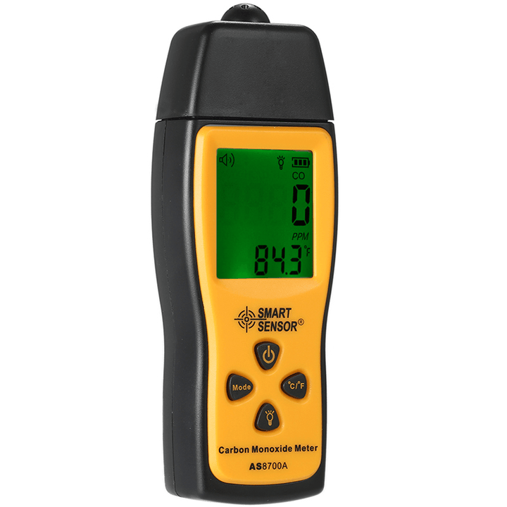 SMARTSENSOR AS8700A Handheld LCD CO Gas Analyzer Carbon Monoxide Tester Gas Detector 0-1000Ppm Temperature Tester - MRSLM