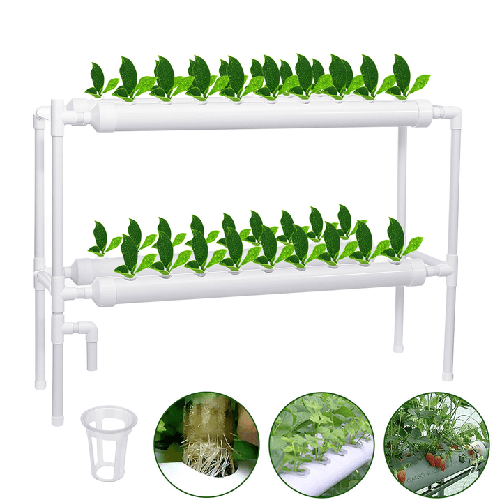 110-220V Hydroponic Grow Kit 36 Sites 4 Pipes 2-Layer Garden Plant Vegetable Tools Gardening Box Nursery Pots Hydroponic Rack - MRSLM