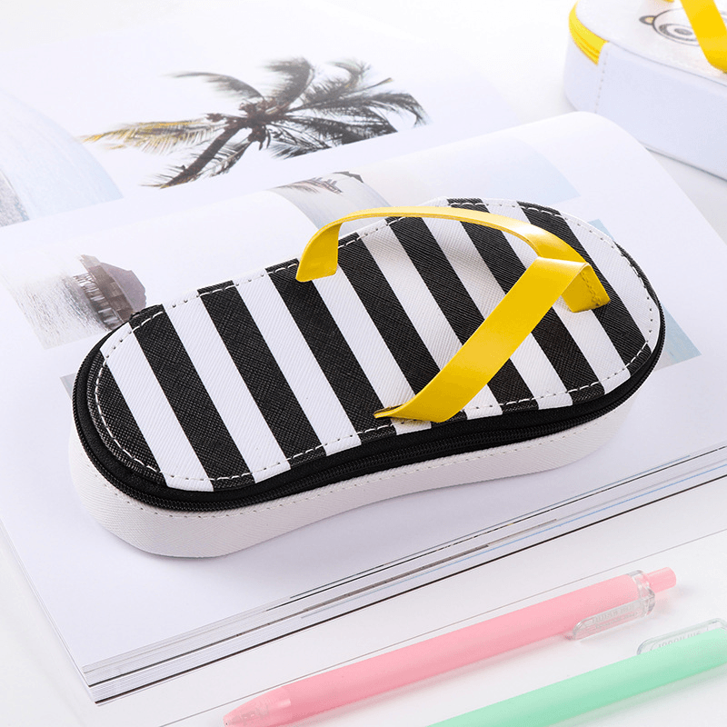 Cute Fruit Flip-Flops Creative Slippers Pencil Bag School Office Stationery Supplies Pencil Case - MRSLM