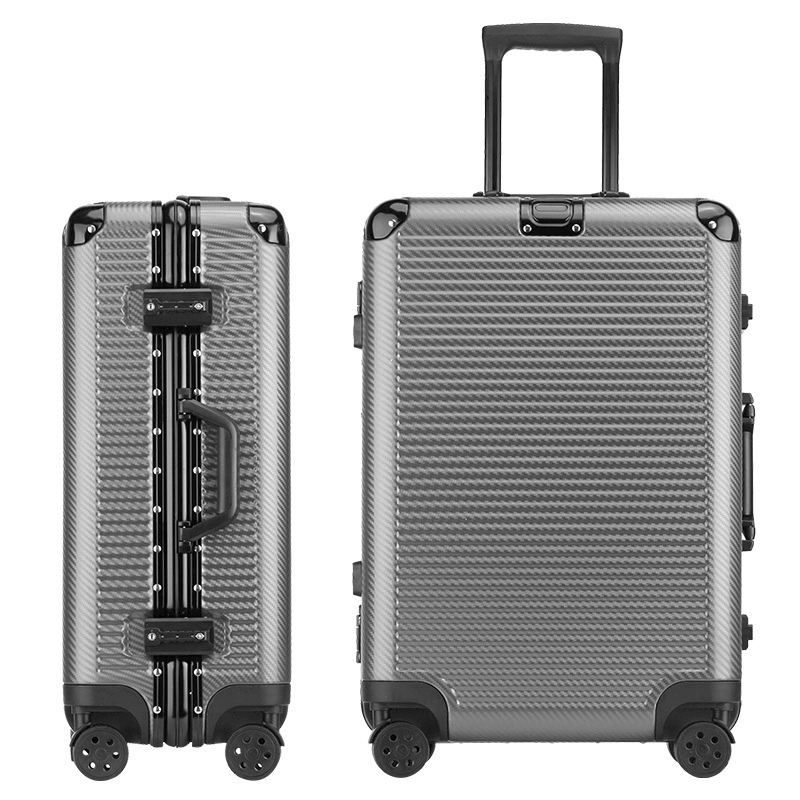 ORMIE 20Inch Aluminum Frame Suitcase Password Lock Spinner Silent Wheel Luggage Case - MRSLM