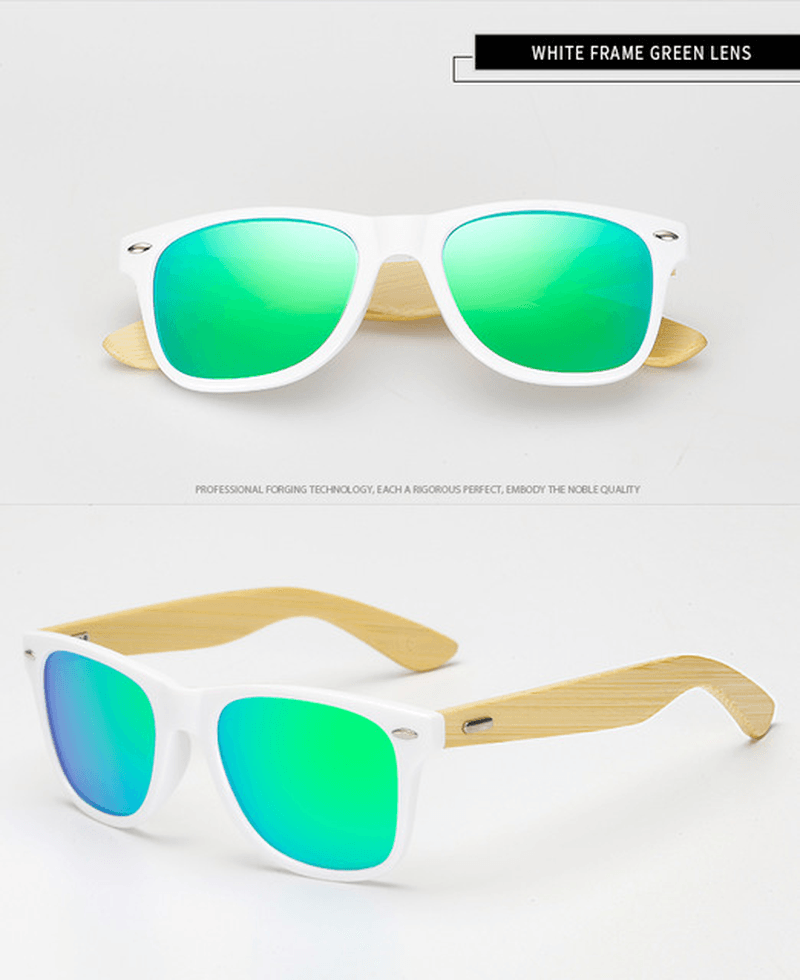 Wood Bamboo Sunlasses for Women Men Wooden Sun Lasses - MRSLM