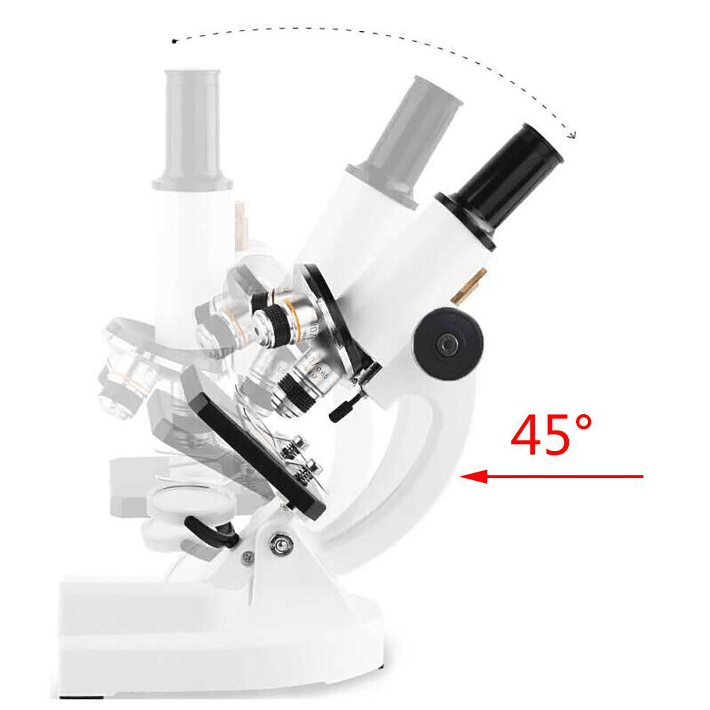 640X 1280X 2400X HD Biological Microscope Monocular Student Education Laboratory LED Light Phone Holder Electronic Eyepiece - MRSLM