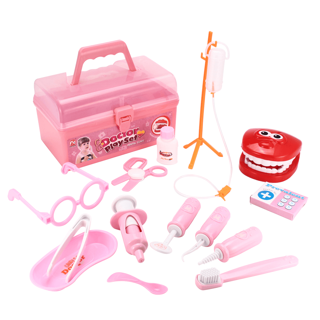 15PCS Dentist Doctor Medical Toy Set Children'S Portable Simulation Medical Equipment Children'S Games Entertainment Toys Fifts - MRSLM