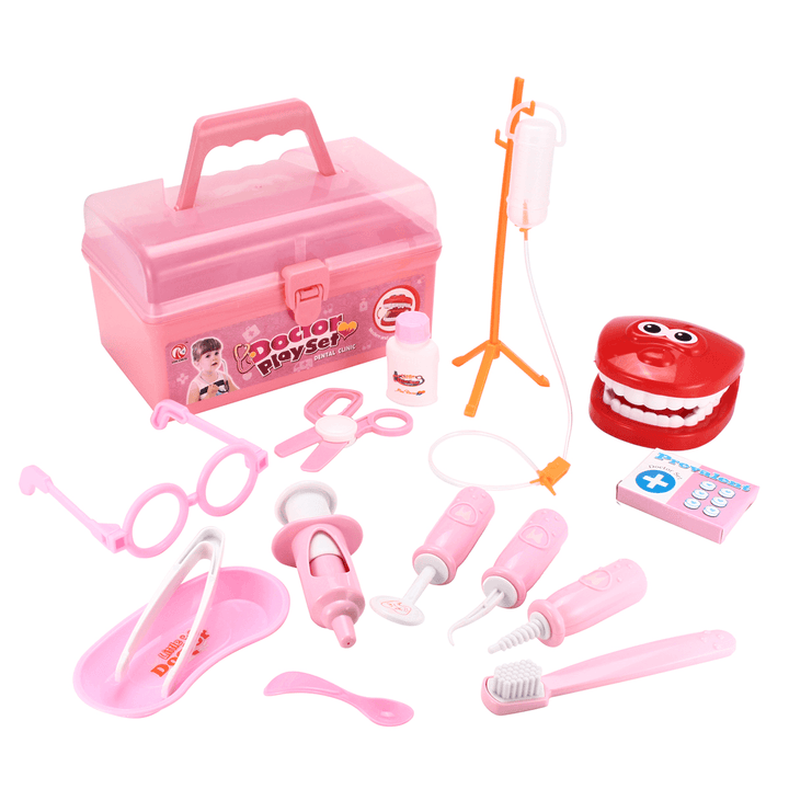 15PCS Dentist Doctor Medical Toy Set Children'S Portable Simulation Medical Equipment Children'S Games Entertainment Toys Fifts - MRSLM