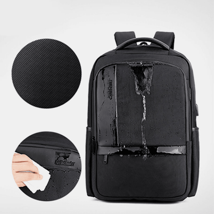 Men Large Capacity Waterproof Backpack Handbag with USB Charging Port & Audio Port - MRSLM