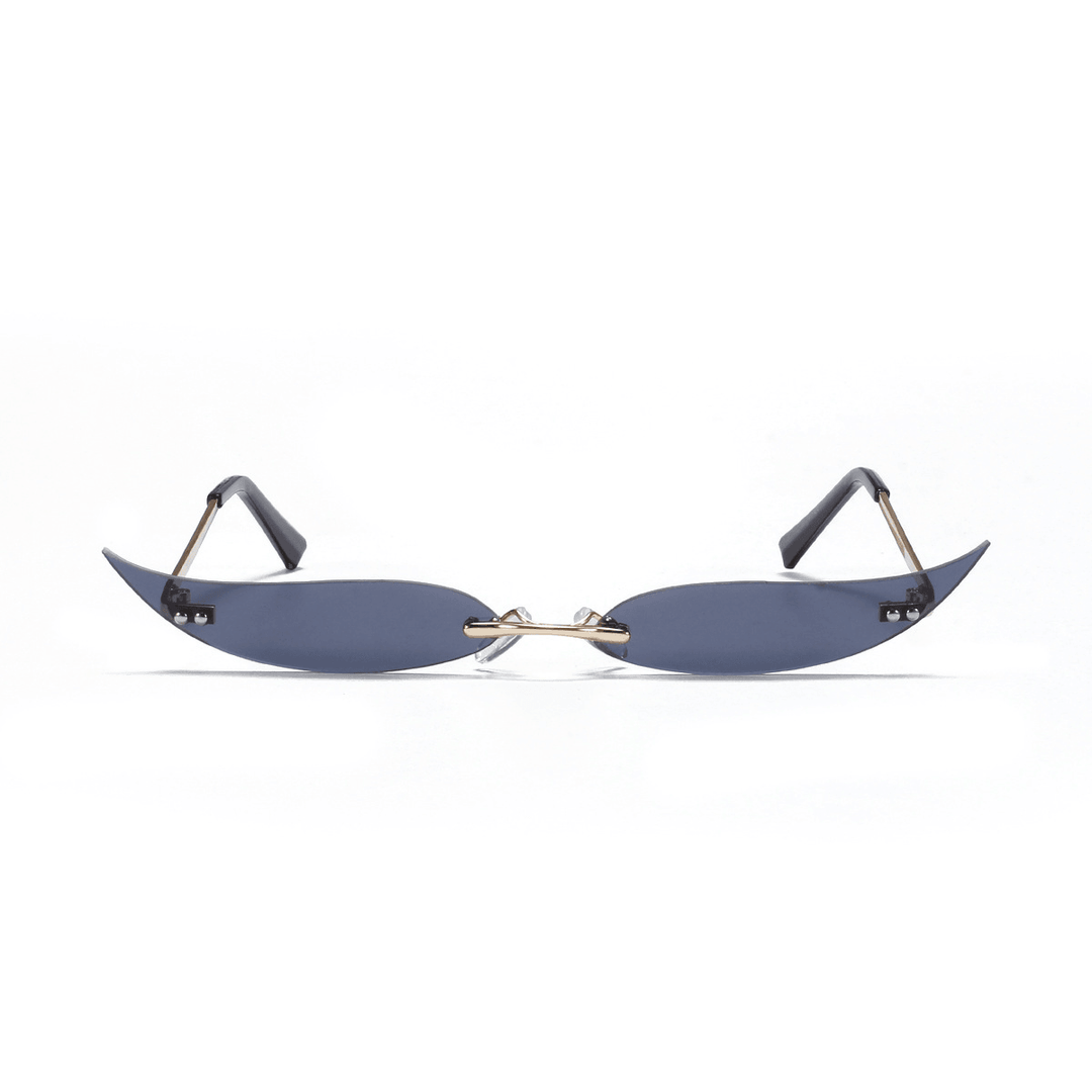 Rimless Metal Pointed Cat-Eye Sunglasses - MRSLM