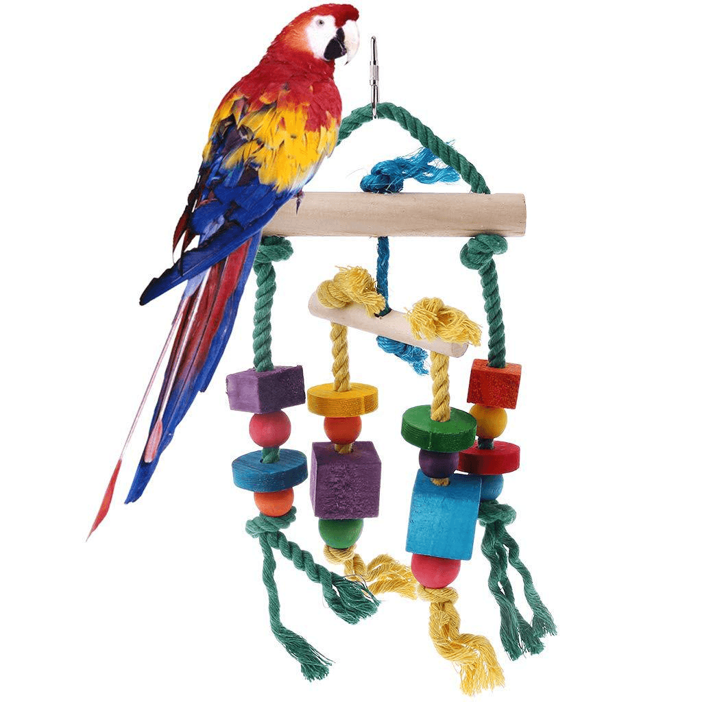 3Pcs Parrot Cage Toy Squirrel Hamster Squirrel Hammock Nest Bird Swing Ladder Small Animal Bird Cage Toy Kits - MRSLM