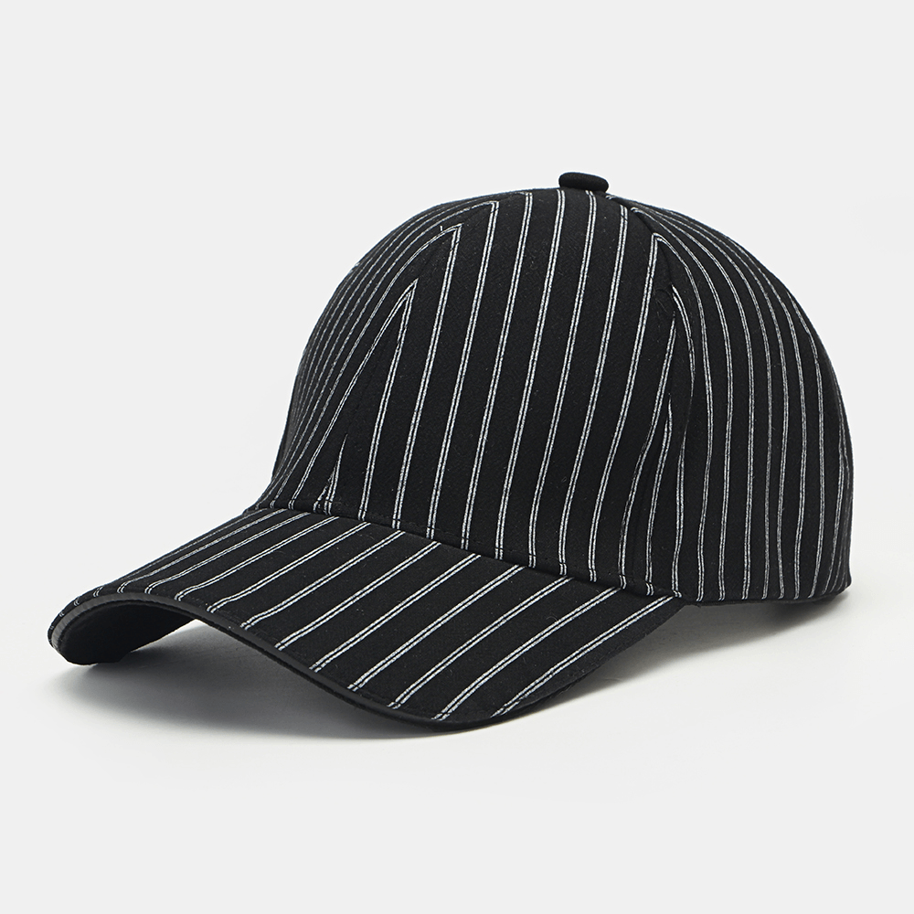 Men Striped Baseball Cap Simple Wild Sunshade Sunscreen Relaxed Adjustable Cap - MRSLM