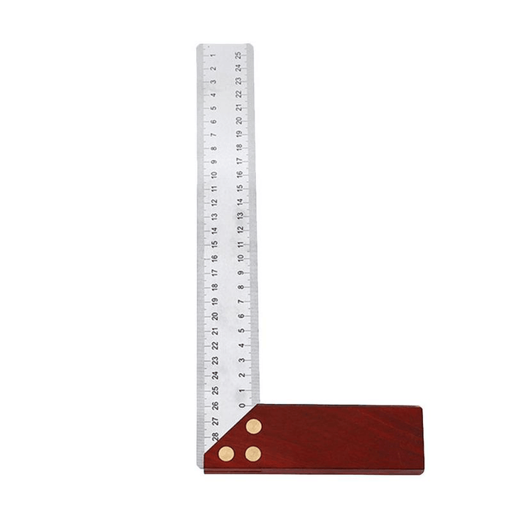 90 Degree Square Feet Mahogany Handle Thickened Stainless Steel Square Ruler Protractor 300MM Tool Accessories - MRSLM