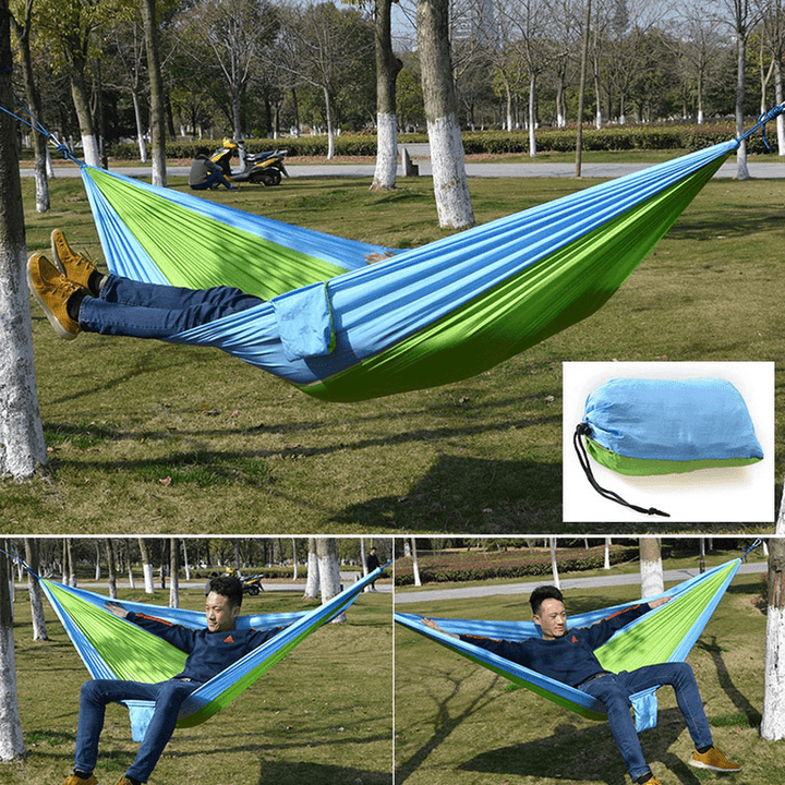 Outdoor Camping Hammock Parachute Cloth Lightweight Nylon Portable Hammock for 1-2 People 260 X 140CM - MRSLM