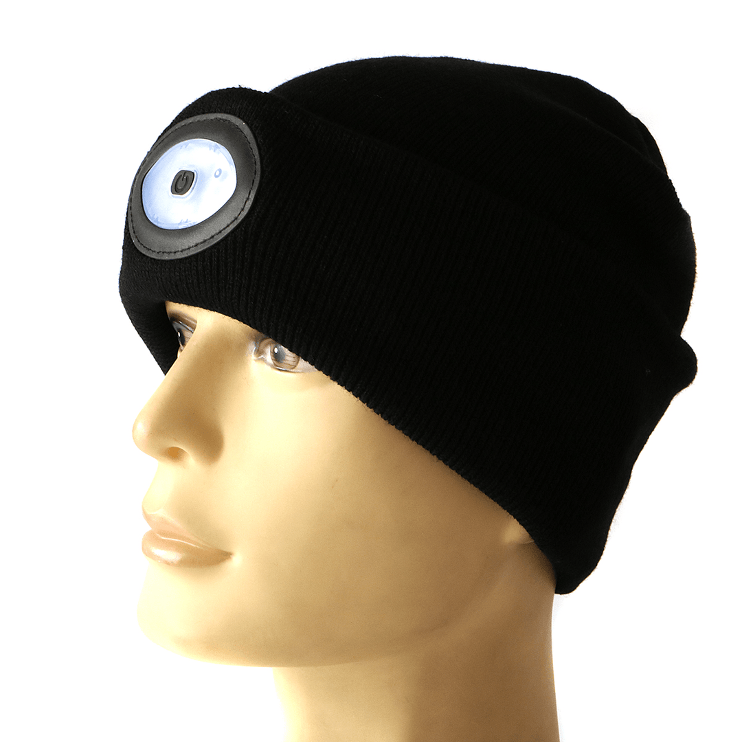 Sports Running 6 LED Beanie Knit Hat Rechargeable Cap Light Camping Climbing Lamp - MRSLM