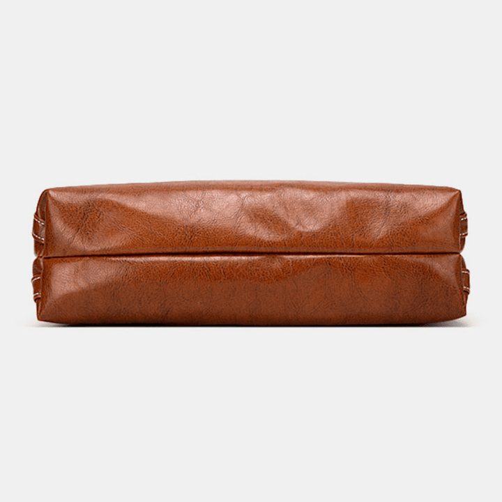 Women PU Leather Spring Vintage Large Capacity Shoulder Bag Handbag Tote - MRSLM
