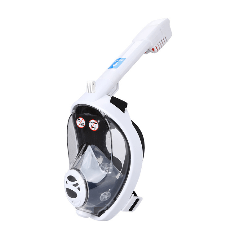 Folding Full Face Snorkel Mask 180° Panoramic View Diving Mask Anti-Fog Anti-Leak with Camera Mount for Adults - MRSLM