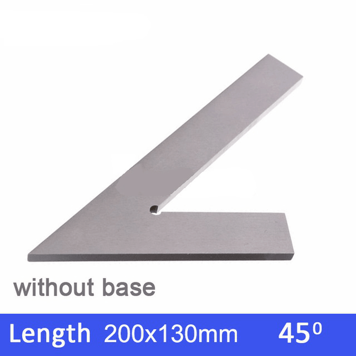 100*70Mm 120*80Mm 150*100 200*130Mm 45 Degree Square Ruler Angle Gauge with Wide Base Steel 45° Industrial Try Machinist Square with Base - MRSLM