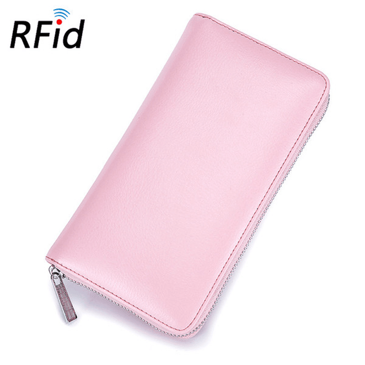 RFID Antimagnetic Genuine Leather 36 Card Slots Card Holder Long Wallet Purse for Women Men - MRSLM