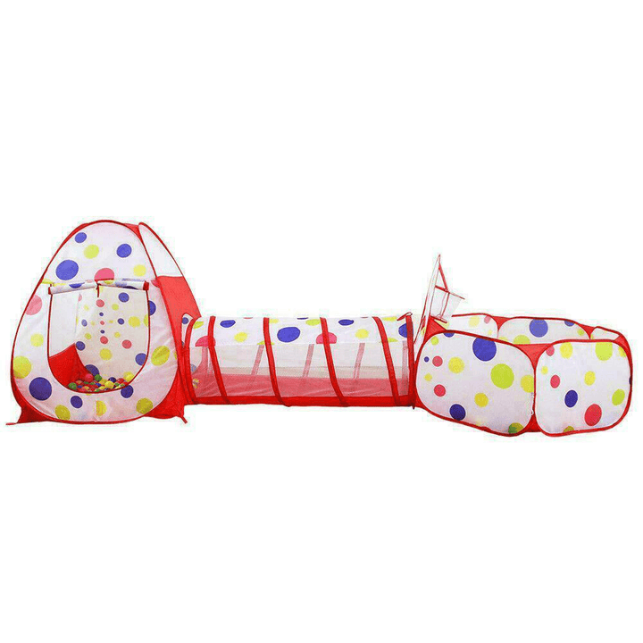 3-In-1 Kids Play Tent Baby Tunnel Game House Ball Pit Pool Indoor Outdoor Playground - MRSLM