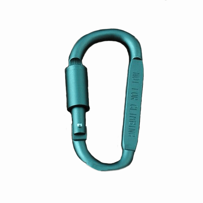 1Pcs Outdoor D Shape Carabiner Bottle Hanging Buckle Hook Keychain Screw Lock Aluminum Alloy - MRSLM