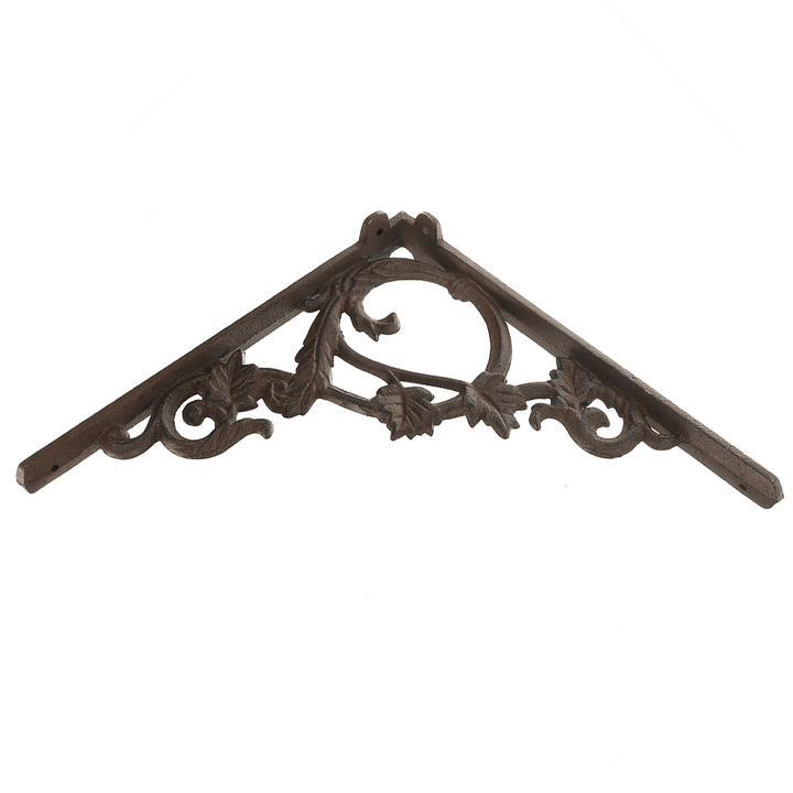 23×23.5×2Cm Wall Shelf Mount Bracket Cast Iron Support Mounted Supporter Home Garden Rusty - MRSLM