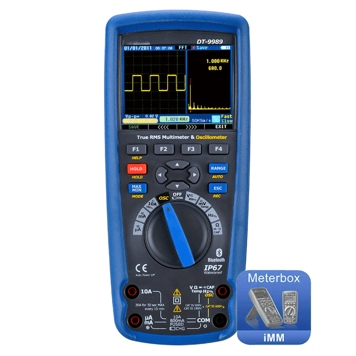 DT-9989 Professional Digital Multimeter Oscilloscope LCD Color Screen Usb Current Voltage Test Electrician Tools - MRSLM