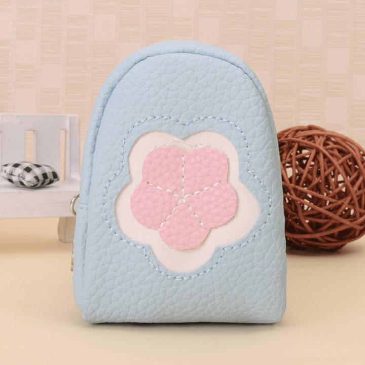 Women Quality PU Leather Cute Floral Pattern Change Wallet Coin Purse Card Holder - MRSLM