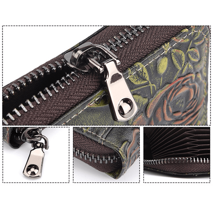 Genuine Leather Card Organ Card Holder Zipper Multi-Card Bit - MRSLM