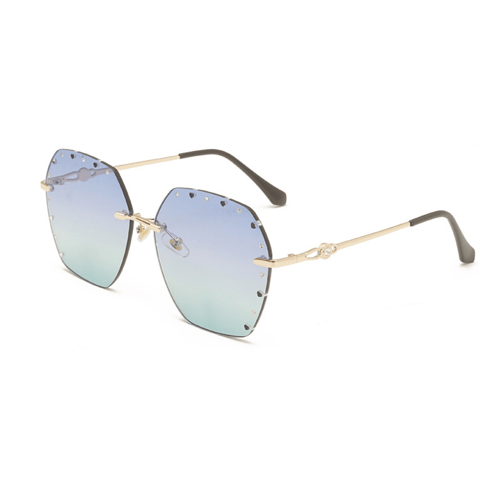 Fashion Rimless Metal Diamond Sunglasses - MRSLM