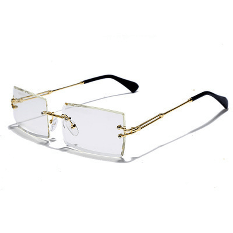 Sunglasses Rimless Diamond Cut-Edge Sunglasses Square Square - MRSLM