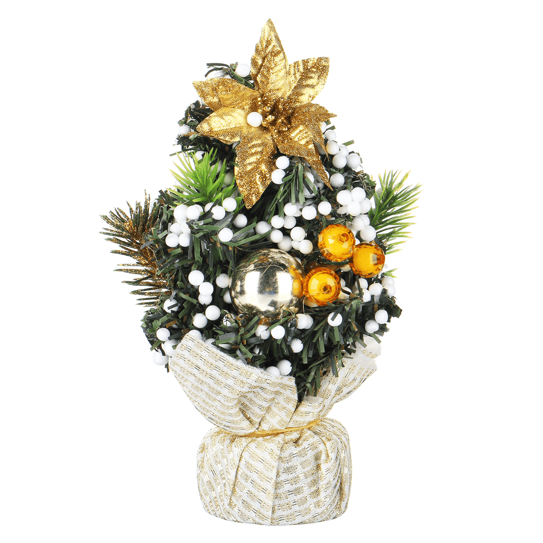 20CM Mini Christmas Tree Flower Table Decor Festival Party Ornaments Xmas Gift Decorations - MRSLM