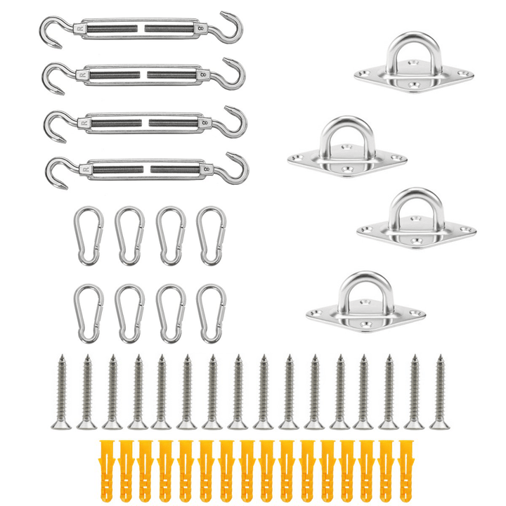 Stainless Steel Sun Sail Shade Fixing Accessory Kit Garden Patio Canopy DIY Replacement Accessories - MRSLM