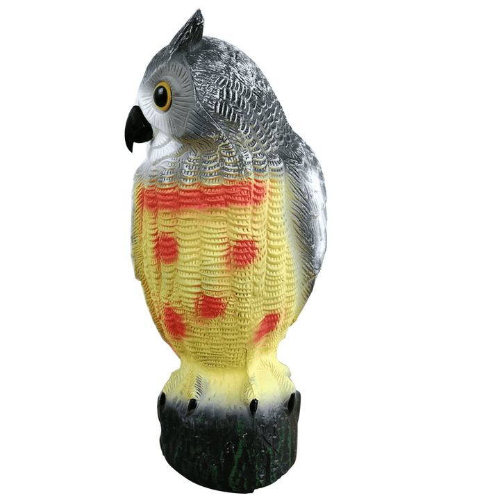 Realistic Owl Decoy Statue Elbow Owl Bird Pigeon Crow Scarer Scarecrow Simulation Garden Yard Protecter - MRSLM