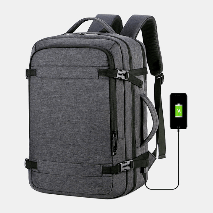 Men Polyester 15.6 Inch USB Charging anti Theft Business Laptop Bag Backpack - MRSLM